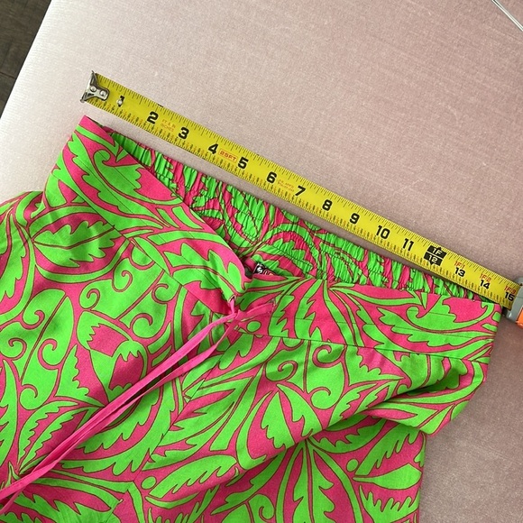 DESIGNER SET SIZE M Green Leaf Print Midi Viscose Kimono with Embroidery… - Picture 9 of 16